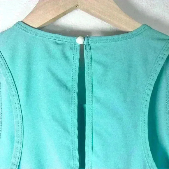 Z by Zella Girl Sleeveless Ruffle Waist Romper in Teal Lagoon Size Large 10/12 - Picture 6 of 9